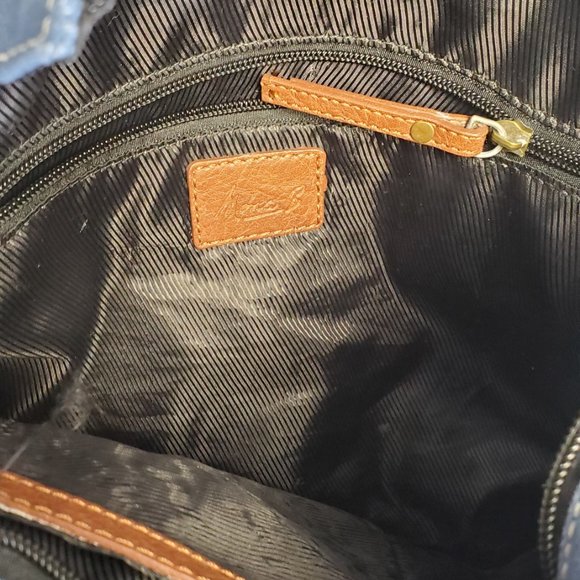 Mona B. - Cameron Admiral Up-Cycled Canvas Crossbody (blue) - Picture 6 of 9